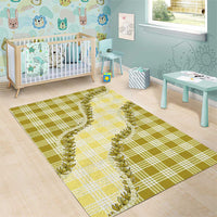 Yellow Hawaii Palaka Area Rug Hawaiian Pikake Lei LT05 - Polynesian Pride