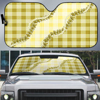 Yellow Hawaii Palaka Auto Sun Shade Hawaiian Pikake Lei LT05 Yellow - Polynesian Pride