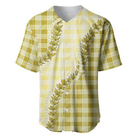 Yellow Hawaii Palaka Baseball Jersey Hawaiian Pikake Lei LT05 Yellow - Polynesian Pride