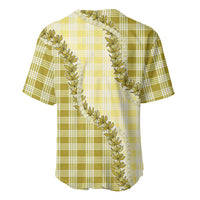 Yellow Hawaii Palaka Baseball Jersey Hawaiian Pikake Lei LT05 - Polynesian Pride