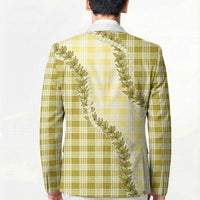 Yellow Hawaii Palaka Blazer Hawaiian Pikake Lei LT05 - Polynesian Pride