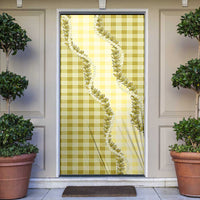 Yellow Hawaii Palaka Door Cover Hawaiian Pikake Lei