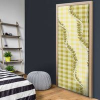 Yellow Hawaii Palaka Door Cover Hawaiian Pikake Lei