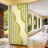 Yellow Hawaii Palaka Door Cover Hawaiian Pikake Lei