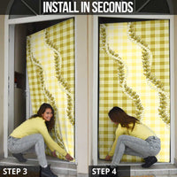 Yellow Hawaii Palaka Door Cover Hawaiian Pikake Lei