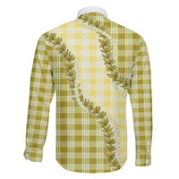 Yellow Hawaii Palaka Family Matching Short Sleeve Bodycon Dress and Hawaiian Shirt Hawaiian Pikake Lei