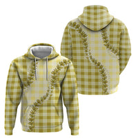Yellow Hawaii Palaka Hoodie Hawaiian Pikake Lei