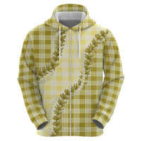 Yellow Hawaii Palaka Hoodie Hawaiian Pikake Lei