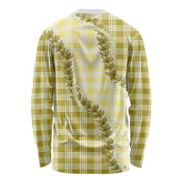 Yellow Hawaii Palaka Long Sleeve Shirt Hawaiian Pikake Lei LT05 - Polynesian Pride