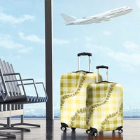 Yellow Hawaii Palaka Luggage Cover Hawaiian Pikake Lei LT05 - Polynesian Pride