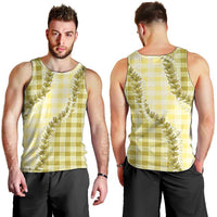 Yellow Hawaii Palaka Men Tank Top Hawaiian Pikake Lei LT05 - Polynesian Pride