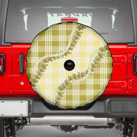 Yellow Hawaii Palaka Spare Tire Cover Hawaiian Pikake Lei LT05 - Polynesian Pride