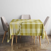 Yellow Hawaii Palaka Tablecloth Hawaiian Pikake Lei LT05 - Polynesian Pride