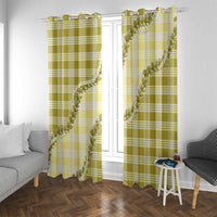 Yellow Hawaii Palaka Window Curtain Hawaiian Pikake Lei LT05 With Grommets Yellow - Polynesian Pride