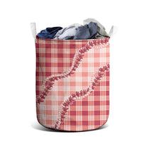 Red Hawaii Palaka Laundry Basket Hawaiian Pikake Lei LT05 - Polynesian Pride