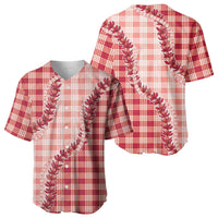 Red Hawaii Palaka Baseball Jersey Hawaiian Pikake Lei LT05 - Polynesian Pride