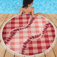 Red Hawaii Palaka Beach Blanket Hawaiian Pikake Lei LT05 - Polynesian Pride