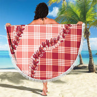 Red Hawaii Palaka Beach Blanket Hawaiian Pikake Lei LT05 - Polynesian Pride