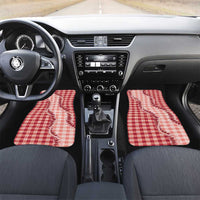 Red Hawaii Palaka Car Mats Hawaiian Pikake Lei LT05 Set 2pcs - Front Red - Polynesian Pride