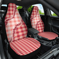 Red Hawaii Palaka Car Seat Cover Hawaiian Pikake Lei LT05 One Size Red - Polynesian Pride