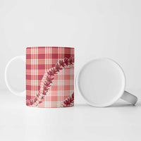 Red Hawaii Palaka Ceramic Mug Hawaiian Pikake Lei LT05 - Polynesian Pride