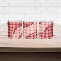 Red Hawaii Palaka Ceramic Mug Hawaiian Pikake Lei LT05 - Polynesian Pride