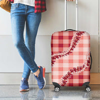 Red Hawaii Palaka Luggage Cover Hawaiian Pikake Lei LT05 - Polynesian Pride