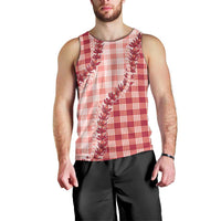Red Hawaii Palaka Men Tank Top Hawaiian Pikake Lei LT05 - Polynesian Pride