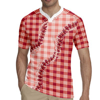 Red Hawaii Palaka Rugby Jersey Hawaiian Pikake Lei LT05 - Polynesian Pride