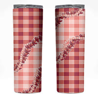 Red Hawaii Palaka Skinny Tumbler Hawaiian Pikake Lei LT05 Red - Polynesian Pride