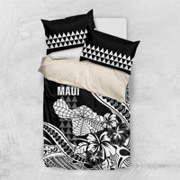 Hawaii Maui Upena Kiloi Bedding Set Kakau Tribal Pattern Black Version LT05 US Twin 172cm x 218cm Black - Polynesian Pride