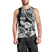Hawaii Maui Upena Kiloi Men Tank Top Kakau Tribal Pattern Black Version LT05 - Polynesian Pride