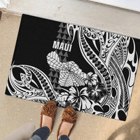 Hawaii Maui Upena Kiloi Rubber Doormat Kakau Tribal Pattern Black Version LT05 - Polynesian Pride