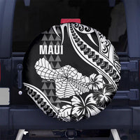 Hawaii Maui Upena Kiloi Spare Tire Cover Kakau Tribal Pattern Black Version LT05 - Polynesian Pride