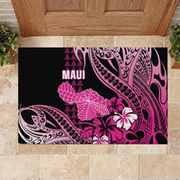 Hawaii Maui Upena Kiloi Rubber Doormat Kakau Tribal Pattern Pink Version LT05 - Polynesian Pride