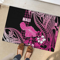 Hawaii Maui Upena Kiloi Rubber Doormat Kakau Tribal Pattern Pink Version LT05 - Polynesian Pride
