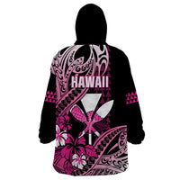 Hawaii Maui Upena Kiloi Wearable Blanket Hoodie Kakau Tribal Pattern Pink Version LT05 - Polynesian Pride