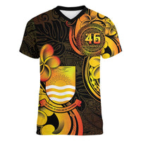 Personalised Kiribati Independence Day Women V-Neck T-Shirt 46th Anniversary