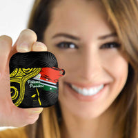 Vanuatu Penama Day AirPods Case Grunge Flag Style LT05 Black - Polynesian Pride
