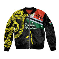 Personalised Vanuatu Penama Day Bomber Jacket Grunge Flag Style - Polynesian Pride