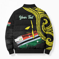 Personalised Vanuatu Penama Day Bomber Puffer Jacket Grunge Flag Style LT05 - Polynesian Pride