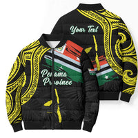 Personalised Vanuatu Penama Day Bomber Puffer Jacket Grunge Flag Style LT05 - Polynesian Pride