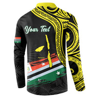 Personalised Vanuatu Penama Day Button Sweatshirt Grunge Flag Style LT05 - Polynesian Pride