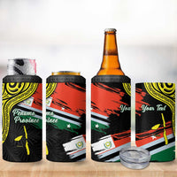 Personalised Vanuatu Penama Day 4 in 1 Can Cooler Tumbler Grunge Flag Style LT05 - Polynesian Pride