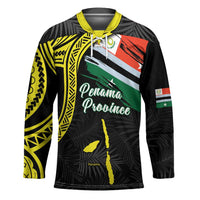 Personalised Vanuatu Penama Day Hockey Jersey Grunge Flag Style LT05 Unisex Black - Polynesian Pride