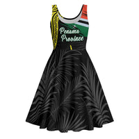 Personalised Vanuatu Penama Day Midi Dress Grunge Flag Style LT05 Black - Polynesian Pride