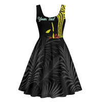 Personalised Vanuatu Penama Day Midi Dress Grunge Flag Style LT05 - Polynesian Pride