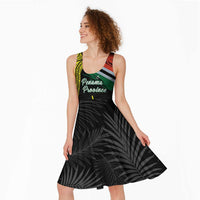 Personalised Vanuatu Penama Day Midi Dress Grunge Flag Style LT05 - Polynesian Pride