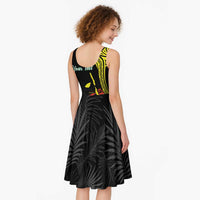 Personalised Vanuatu Penama Day Midi Dress Grunge Flag Style LT05 - Polynesian Pride