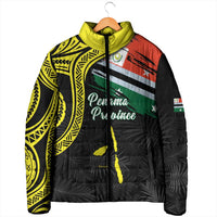 Personalised Vanuatu Penama Day Padded Jacket Grunge Flag Style LT05 - Polynesian Pride